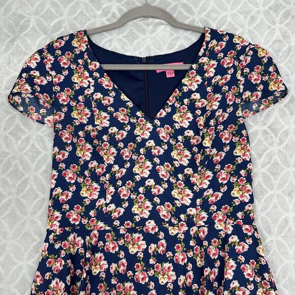 Betsey Johnson Ditsy Floral Dress 12 Blue Garden Party Bloomcore Twee Feminine - Picture 4 of 12